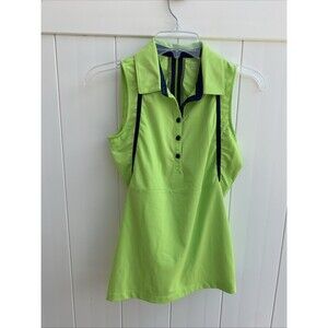 EP New York Golf Polo Shirt Womens Size XS Sleevelessp Top Bright Green
